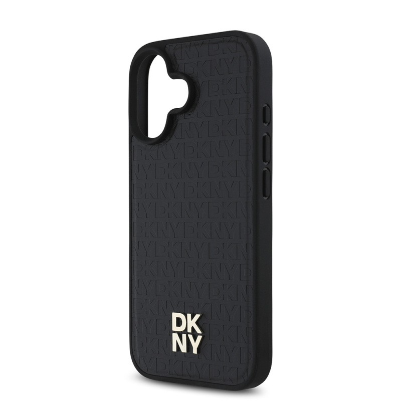 Apple iPhone 16 Kılıf DKNY Orjinal Lisanslı M-safe Şarj Özellikli 3D Yazılı Repeat Pattern Kapak - 9