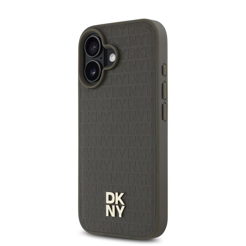 Apple iPhone 16 Kılıf DKNY Orjinal Lisanslı M-safe Şarj Özellikli 3D Yazılı Repeat Pattern Kapak - 11