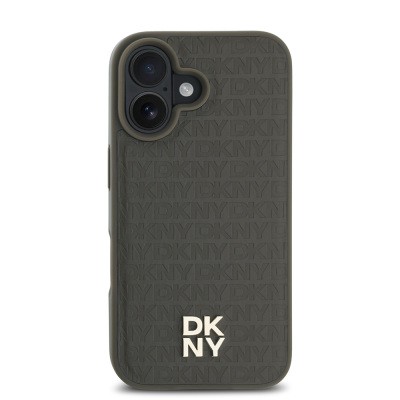 Apple iPhone 16 Kılıf DKNY Orjinal Lisanslı M-safe Şarj Özellikli 3D Yazılı Repeat Pattern Kapak - 12