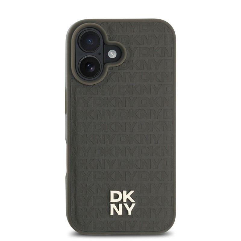 Apple iPhone 16 Kılıf DKNY Orjinal Lisanslı M-safe Şarj Özellikli 3D Yazılı Repeat Pattern Kapak - 12