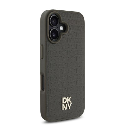 Apple iPhone 16 Kılıf DKNY Orjinal Lisanslı M-safe Şarj Özellikli 3D Yazılı Repeat Pattern Kapak - 13