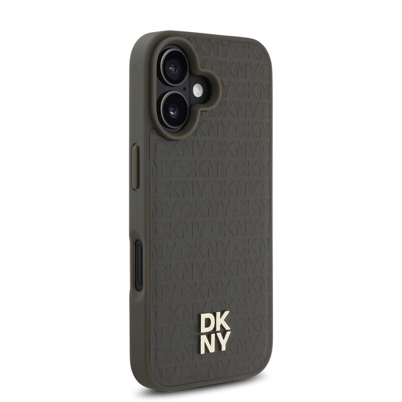 Apple iPhone 16 Kılıf DKNY Orjinal Lisanslı M-safe Şarj Özellikli 3D Yazılı Repeat Pattern Kapak - 13