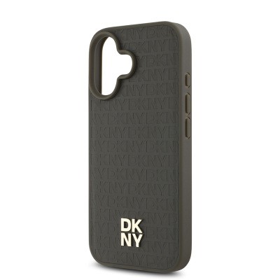 Apple iPhone 16 Kılıf DKNY Orjinal Lisanslı M-safe Şarj Özellikli 3D Yazılı Repeat Pattern Kapak - 15