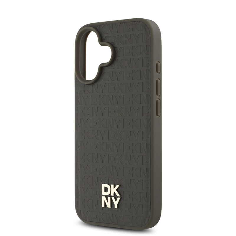 Apple iPhone 16 Kılıf DKNY Orjinal Lisanslı M-safe Şarj Özellikli 3D Yazılı Repeat Pattern Kapak - 15