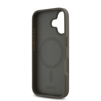 Apple iPhone 16 Kılıf DKNY Orjinal Lisanslı M-safe Şarj Özellikli 3D Yazılı Repeat Pattern Kapak - 16