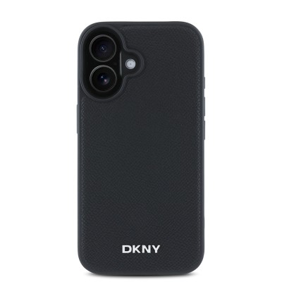 Apple iPhone 16 Kılıf DKNY Orjinal Lisanslı M-safe Şarj Özellikli Metal Logolu PU Deri Grained Kapak - 4