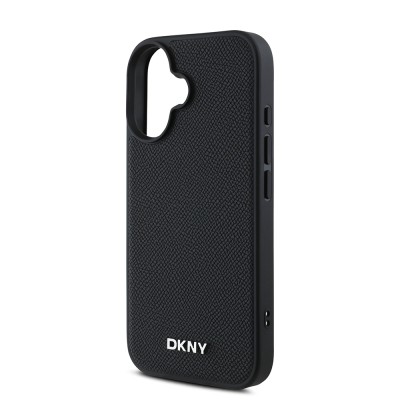 Apple iPhone 16 Kılıf DKNY Orjinal Lisanslı M-safe Şarj Özellikli Metal Logolu PU Deri Grained Kapak - 7