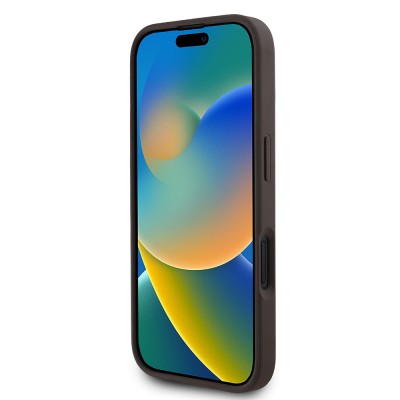 Apple iPhone 16 Kılıf Guess Orjinal Lisanslı M-safe Şarj Özellikli Yazı Logolu Circle Classic Kapak - 15