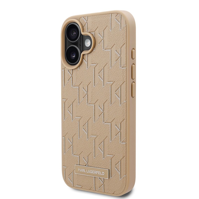 Apple iPhone 16 Kılıf Karl Lagerfeld Orjinal Lisanslı M-safe Şarj Özellikli KL Yazılı Hot Stamp Kapak - 5