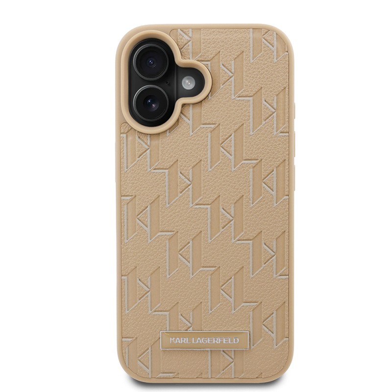 Apple iPhone 16 Kılıf Karl Lagerfeld Orjinal Lisanslı M-safe Şarj Özellikli KL Yazılı Hot Stamp Kapak - 6