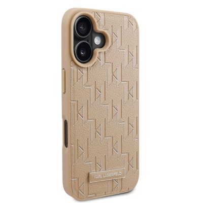 Apple iPhone 16 Kılıf Karl Lagerfeld Orjinal Lisanslı M-safe Şarj Özellikli KL Yazılı Hot Stamp Kapak - 7