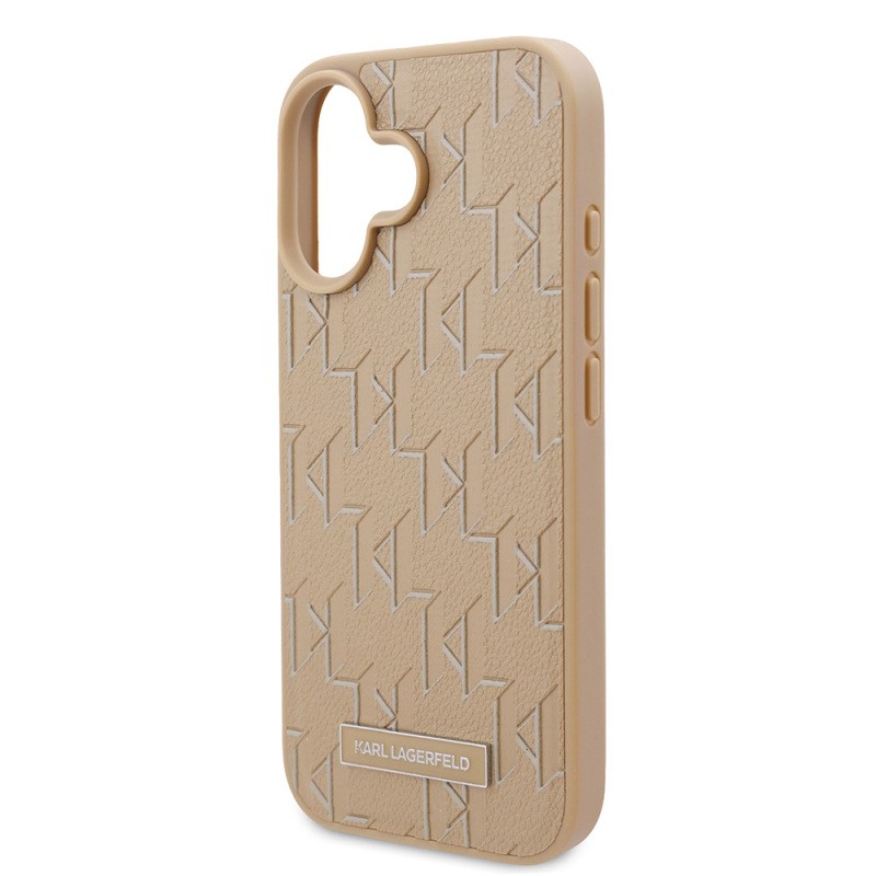 Apple iPhone 16 Kılıf Karl Lagerfeld Orjinal Lisanslı M-safe Şarj Özellikli KL Yazılı Hot Stamp Kapak - 9