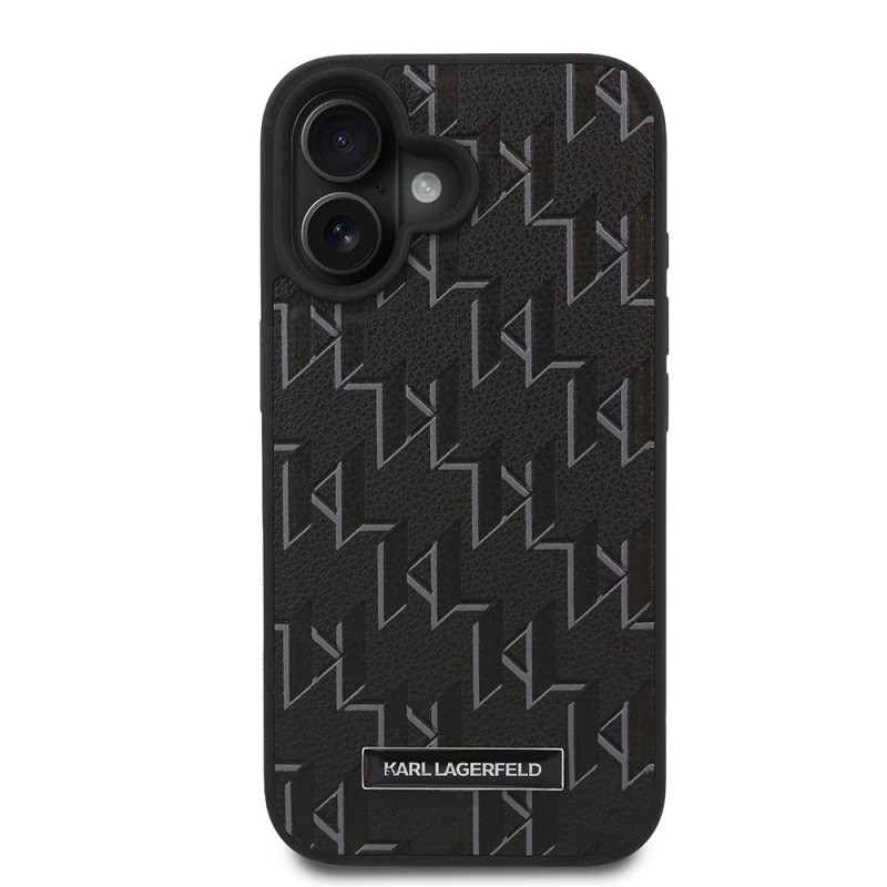 Apple iPhone 16 Kılıf Karl Lagerfeld Orjinal Lisanslı M-safe Şarj Özellikli KL Yazılı Hot Stamp Kapak - 13