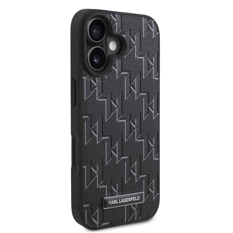 Apple iPhone 16 Kılıf Karl Lagerfeld Orjinal Lisanslı M-safe Şarj Özellikli KL Yazılı Hot Stamp Kapak - 14