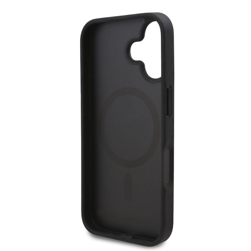 Apple iPhone 16 Kılıf Karl Lagerfeld Orjinal Lisanslı M-safe Şarj Özellikli KL Yazılı Hot Stamp Kapak - 17