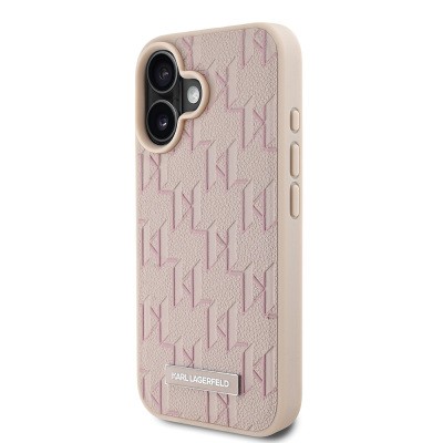 Apple iPhone 16 Kılıf Karl Lagerfeld Orjinal Lisanslı M-safe Şarj Özellikli KL Yazılı Hot Stamp Kapak - 20