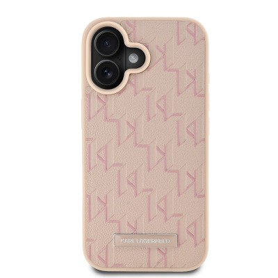 Apple iPhone 16 Kılıf Karl Lagerfeld Orjinal Lisanslı M-safe Şarj Özellikli KL Yazılı Hot Stamp Kapak - 21
