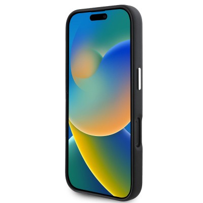 Apple iPhone 16 Kılıf Karl Lagerfeld Orjinal Lisanslı M-safe Şarj Özellikli Metal Kamera ve Buton Tasarımlı Plaka Logolu PU Deri Kapak - 6