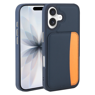 Apple iPhone 16 Kılıf Kartlıklı Zore X-Kart Silikon Kapak - Zore