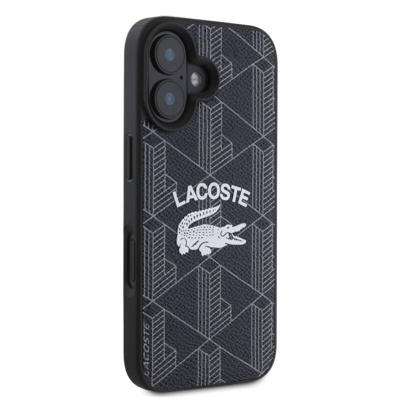 Apple iPhone 16 Kılıf Lacoste Orjinal Lisanslı M-safe Şarj Özellikli Mono Vintage Logo Kapak - 4