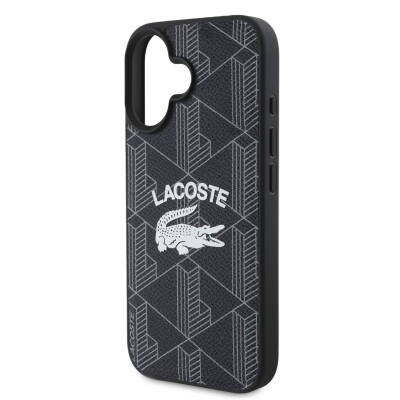 Apple iPhone 16 Kılıf Lacoste Orjinal Lisanslı M-safe Şarj Özellikli Mono Vintage Logo Kapak - 6