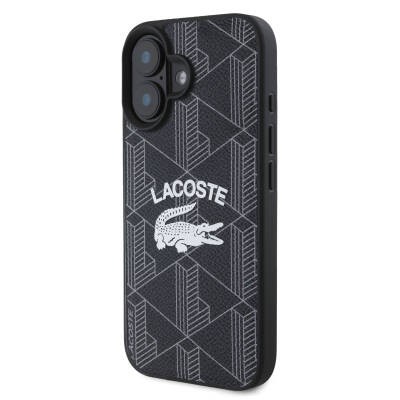 Apple iPhone 16 Kılıf Lacoste Orjinal Lisanslı M-safe Şarj Özellikli Mono Vintage Logo Kapak - 9