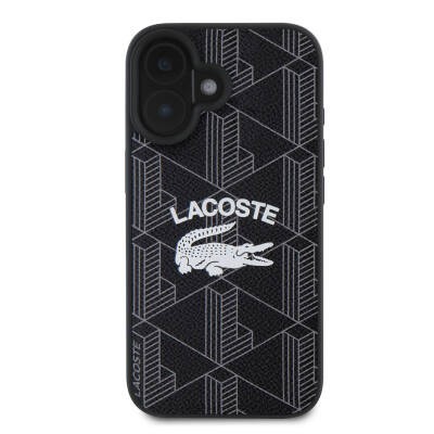 Apple iPhone 16 Kılıf Lacoste Orjinal Lisanslı M-safe Şarj Özellikli Mono Vintage Logo Kapak - 10