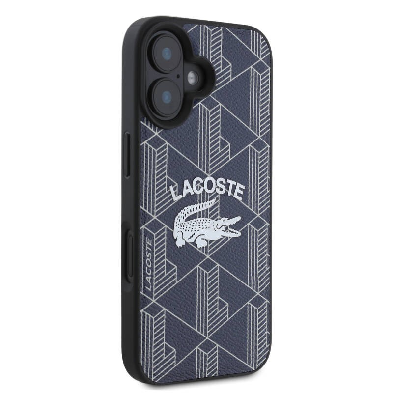 Apple iPhone 16 Kılıf Lacoste Orjinal Lisanslı M-safe Şarj Özellikli Mono Vintage Logo Kapak - 13
