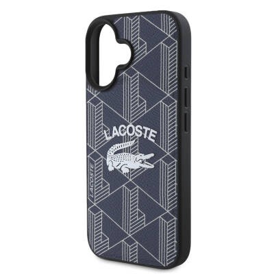 Apple iPhone 16 Kılıf Lacoste Orjinal Lisanslı M-safe Şarj Özellikli Mono Vintage Logo Kapak - 15