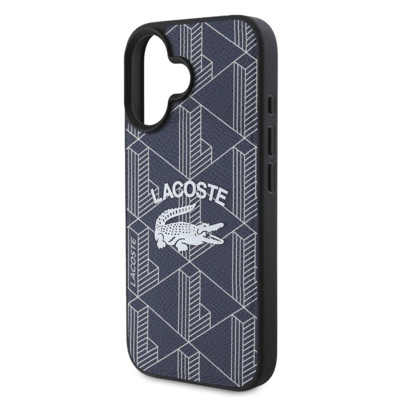 Apple iPhone 16 Kılıf Lacoste Orjinal Lisanslı M-safe Şarj Özellikli Mono Vintage Logo Kapak - 15