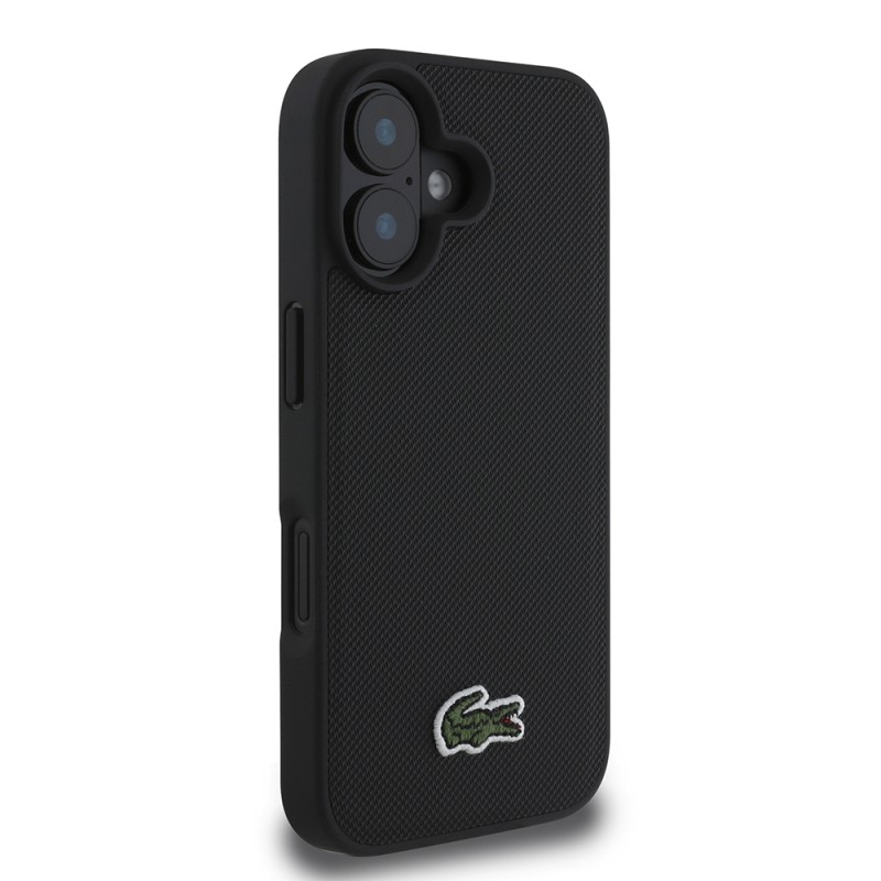 Apple iPhone 16 Kılıf Lacoste Orjinal Lisanslı PU Pike Desenli Arka Yüzey İkonik Timsah Dokuma Logolu Kapak + Type-C Kablo 1.5m - 4