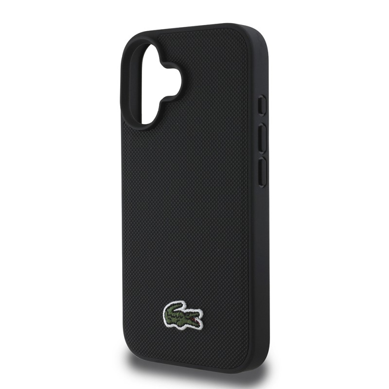 Apple iPhone 16 Kılıf Lacoste Orjinal Lisanslı PU Pike Desenli Arka Yüzey İkonik Timsah Dokuma Logolu Kapak + Type-C Kablo 1.5m - 6