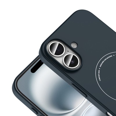 Apple iPhone 16 Kılıf M-Safe Şarj Özellikli Kamera Korumalı Zore Elio Sert PC Kapak - 18