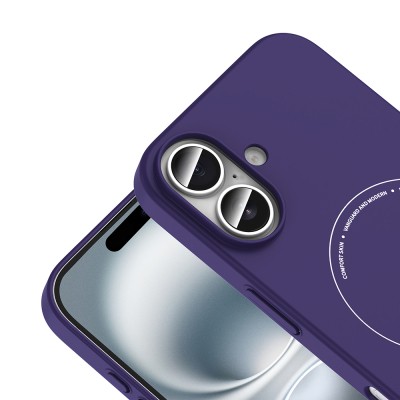 Apple iPhone 16 Kılıf M-Safe Şarj Özellikli Kamera Korumalı Zore Elio Sert PC Kapak - 19