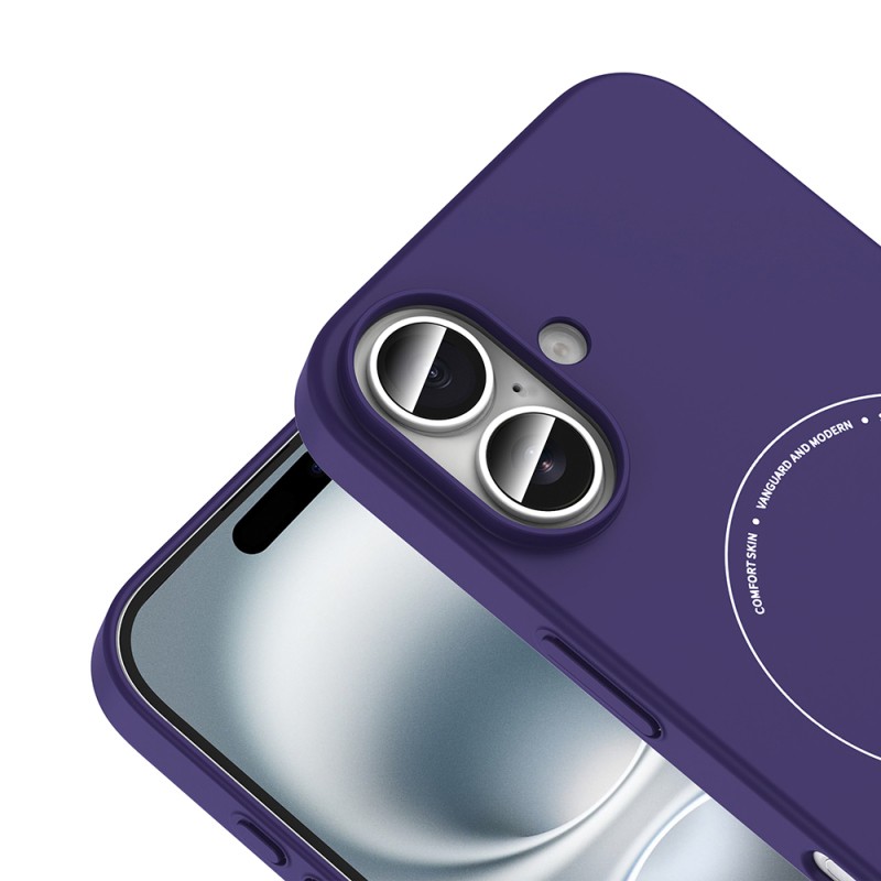 Apple iPhone 16 Kılıf M-Safe Şarj Özellikli Kamera Korumalı Zore Elio Sert PC Kapak - 19