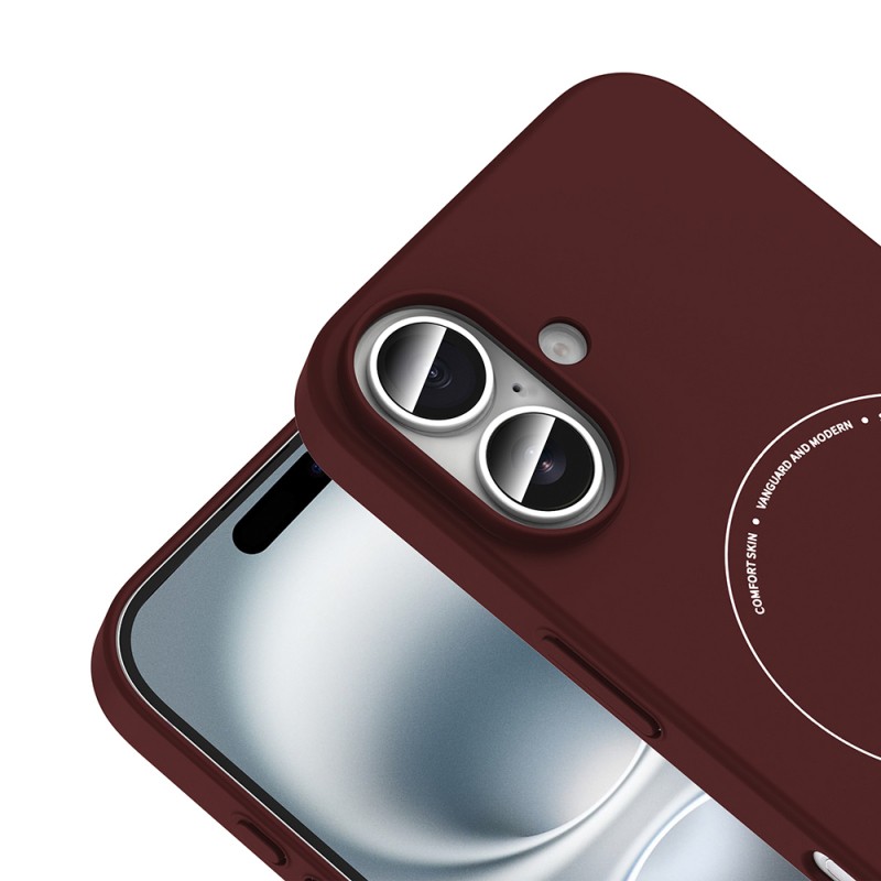 Apple iPhone 16 Kılıf M-Safe Şarj Özellikli Kamera Korumalı Zore Elio Sert PC Kapak - 23