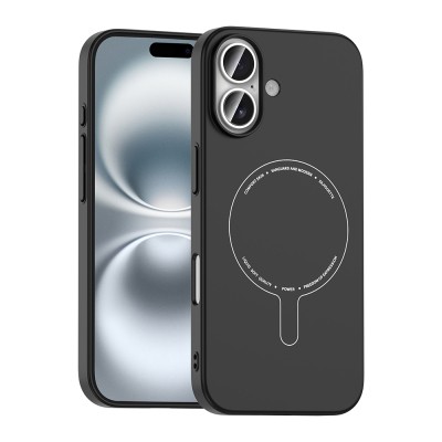 Apple iPhone 16 Kılıf M-Safe Şarj Özellikli Kamera Korumalı Zore Elio Sert PC Kapak - 8