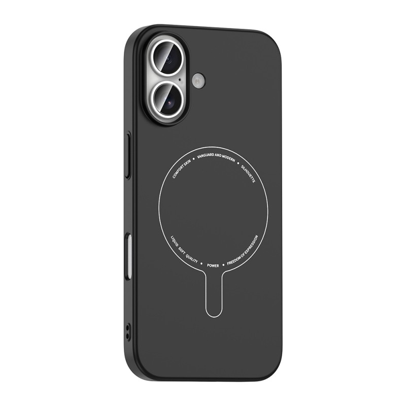 Apple iPhone 16 Kılıf M-Safe Şarj Özellikli Kamera Korumalı Zore Elio Sert PC Kapak - 16