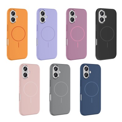 Apple iPhone 16 Kılıf M-Safe Şarj Özellikli Metal Kamera Çerçeveli Zore Edi Silikon Kapak - 22