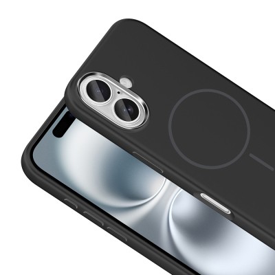 Apple iPhone 16 Kılıf M-Safe Şarj Özellikli Metal Kamera Çerçeveli Zore Edi Silikon Kapak - 21