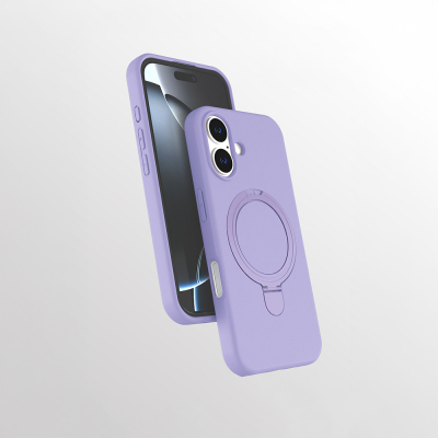 Apple iPhone 16 Kılıf M-safe Şarj Özellikli Standlı Zore Samara Kapak - Zore