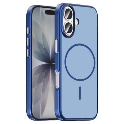 Apple iPhone 16 Kılıf M-Safe Şarj Özellikli Zore Lora PC Kapak - Zore