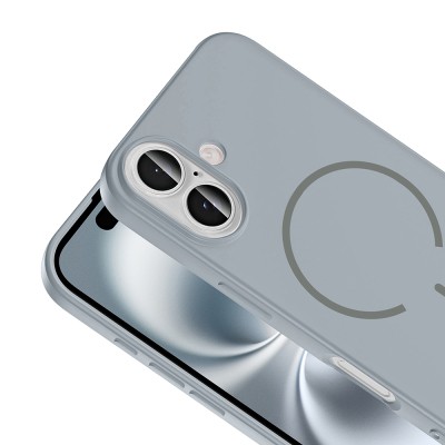Apple iPhone 16 Kılıf M-safe Şarj Özellikli Zore Meta Kapak - 21