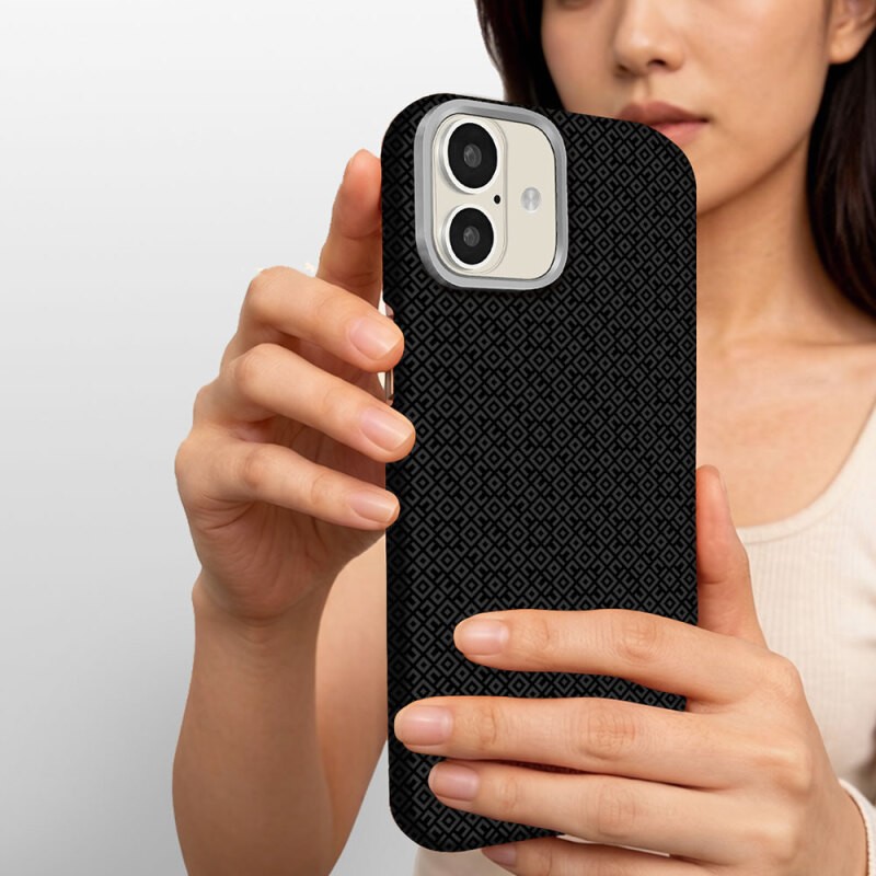 Apple iPhone 16 Kılıf M-Safe Şarj Özellikli Zore Paris Vax Sert PC Kapak - 7