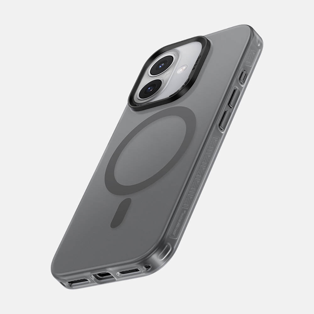 Apple iPhone 16 Kılıf M-safe Şarj Özellikli Benks Lucid Armor Kapak - Titanyum-Gri