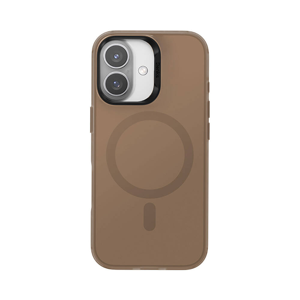 Apple iPhone 16 Kılıf M-safe Şarj Özellikli Benks Lucid Armor Kapak - Gold