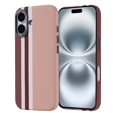 Apple iPhone 16 Kılıf M-safe Şarj Özellikli Karbon Fiber Görünümlü Zore Nekst Kapak - Zore