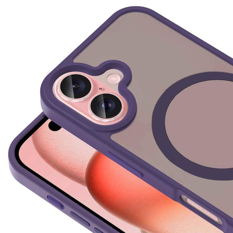Apple iPhone 16 Kılıf M-safe Şarj Özellikli Mat Arka Yüzey Zore Sio Kapak - 25
