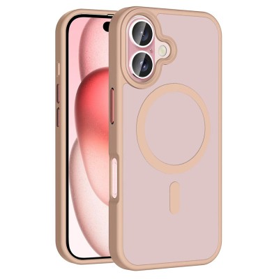 Apple iPhone 16 Kılıf M-safe Şarj Özellikli Mat Arka Yüzey Zore Sio Kapak - 12