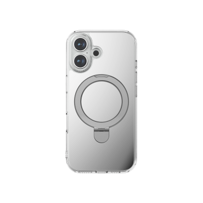 Apple iPhone 16 Kılıf M-safe Şarj Özellikli Raptic Air Stand Serisi Aynalı Arka Yüzey Standlı Kapak - Raptic